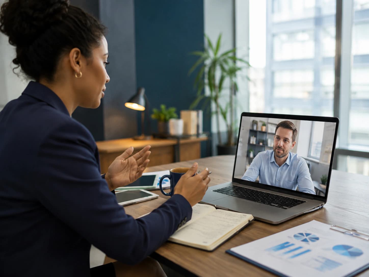 Professional video call for reviewing data-sharing patterns