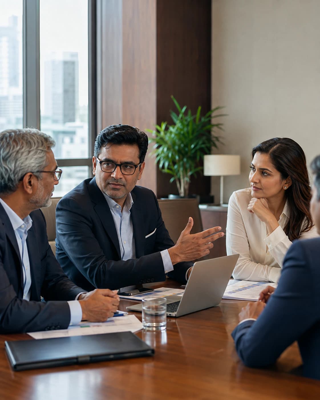 Leadership team in a working discussion
